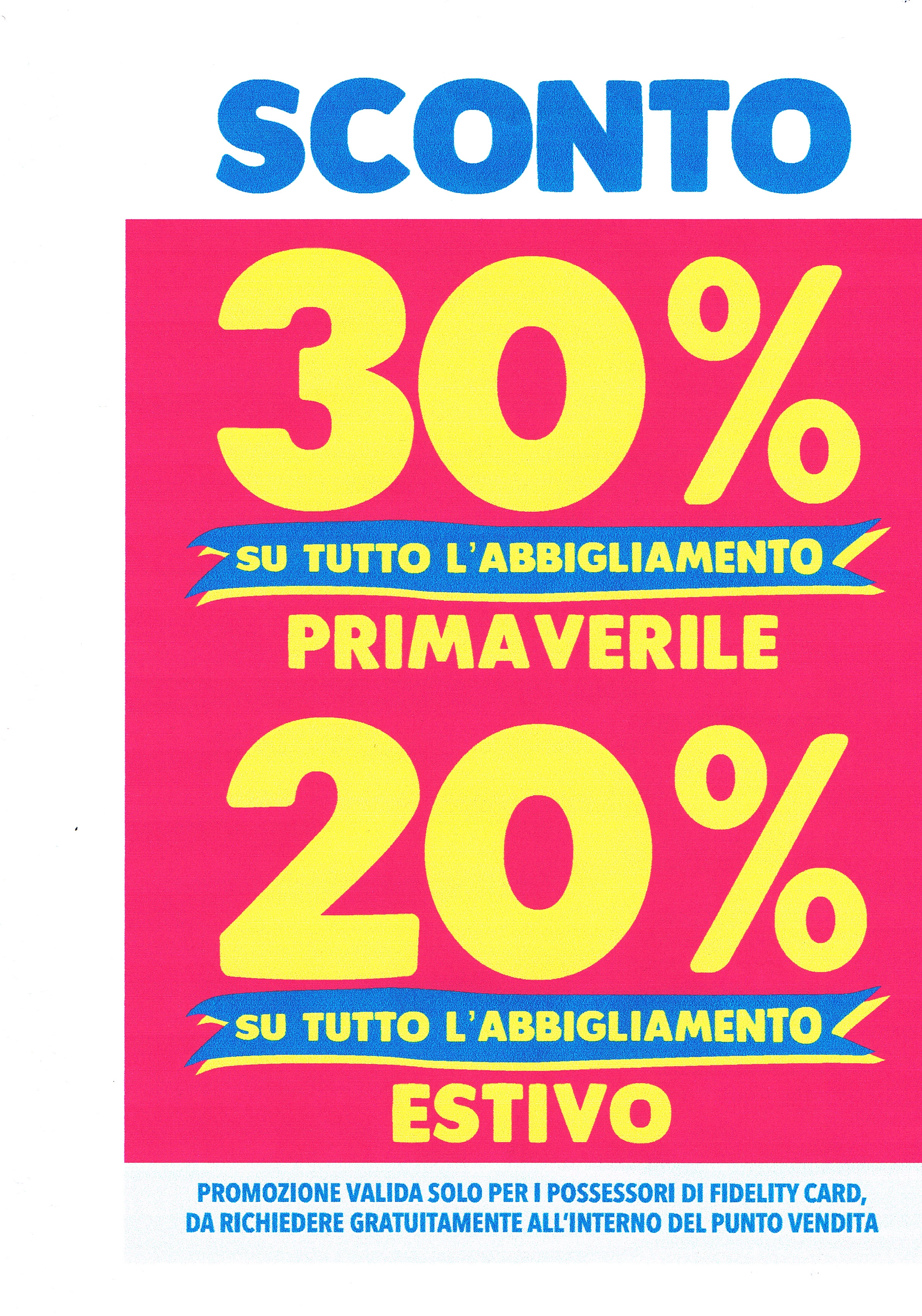 Abbigliamento on sale in promozione